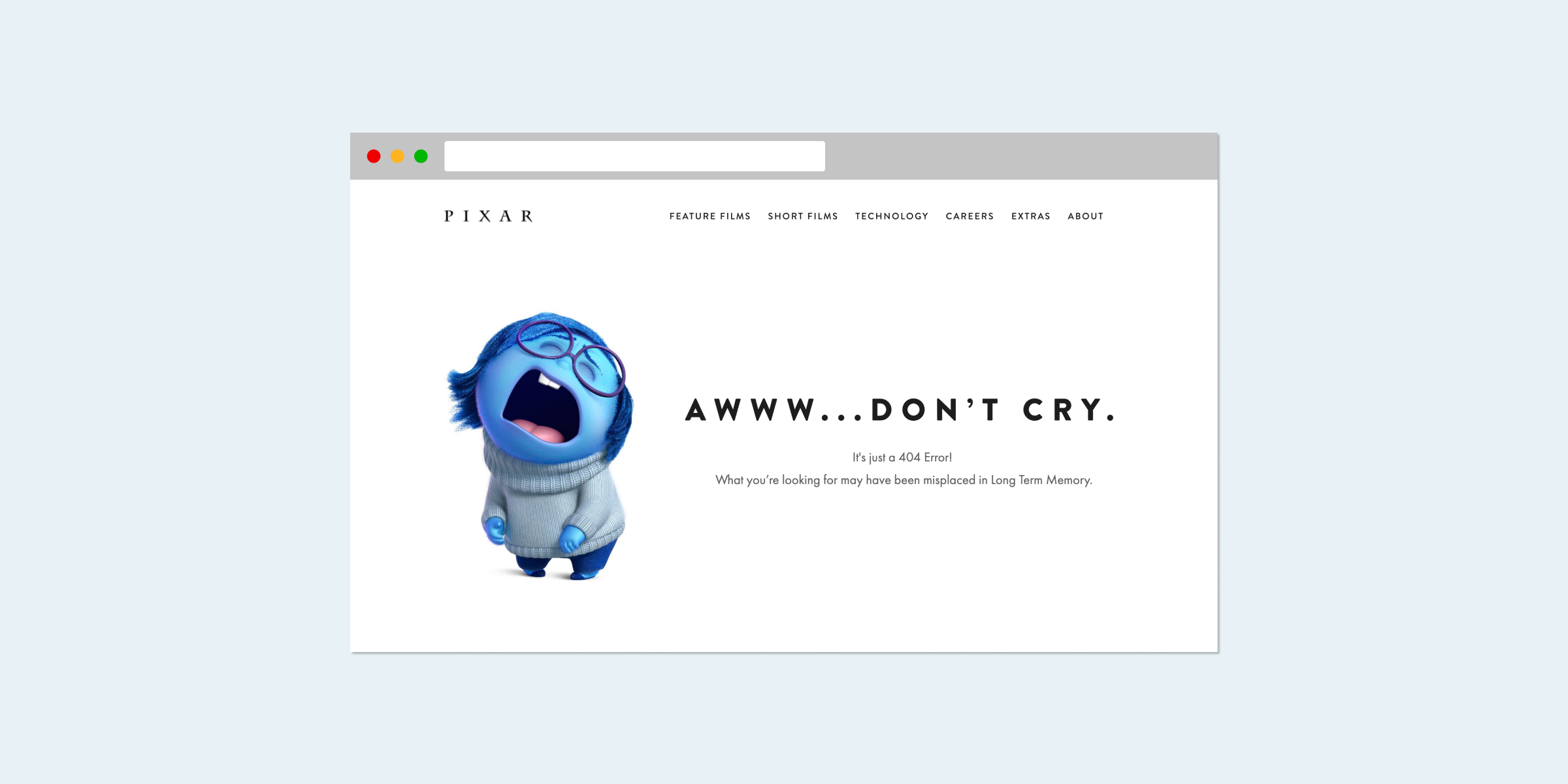 Pixar's 404 page